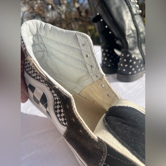 Vans | Women’s Suede Filmore Brown and White Checker Mix High Tops | Size 6 - Picture 10 of 12